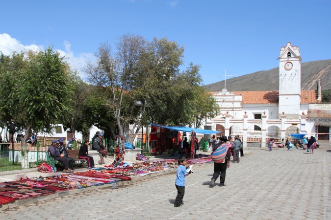 Textiles are centred on the more relaxed main plaza, Tarabuco, Bolivia