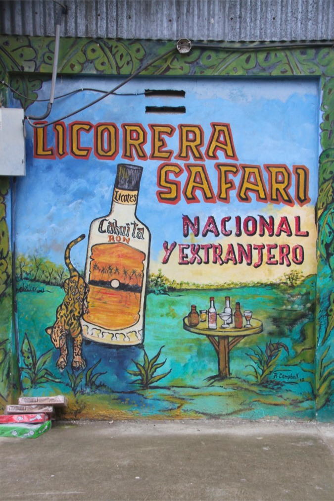 Booze advert, Cahuita, Costa Rica