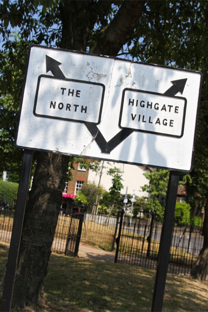 Road sign, Highgate, London, England