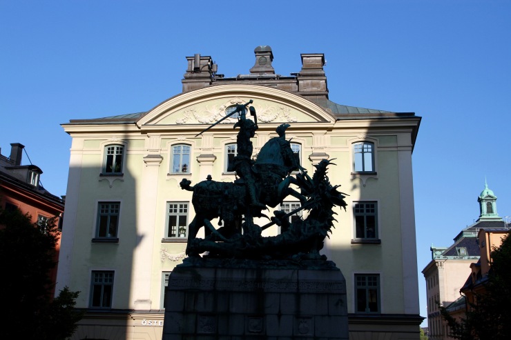 St. George and the dragon, Gamala Stan, Stockholm, Sweden